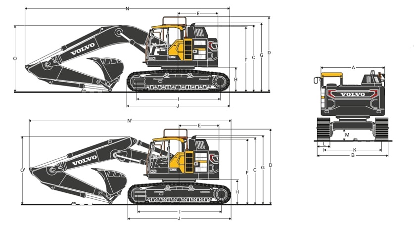 مشخصات فنی بیل مکانیکی ولوو EC355E